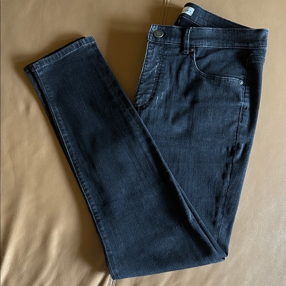 LOFT High Waist Skinny Jeans; Size 12; Black Striped - Picture 1 of 8
